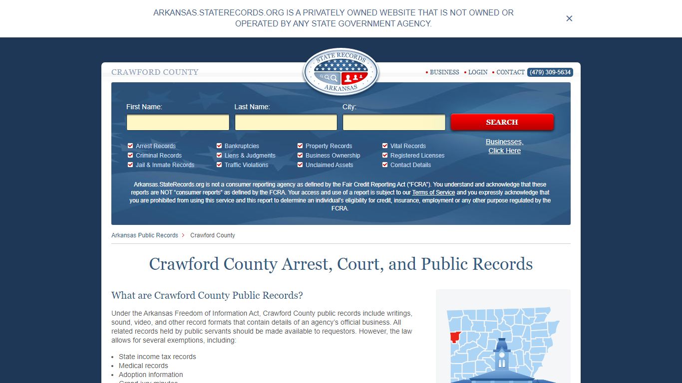 Crawford County Arrest, Court, and Public Records